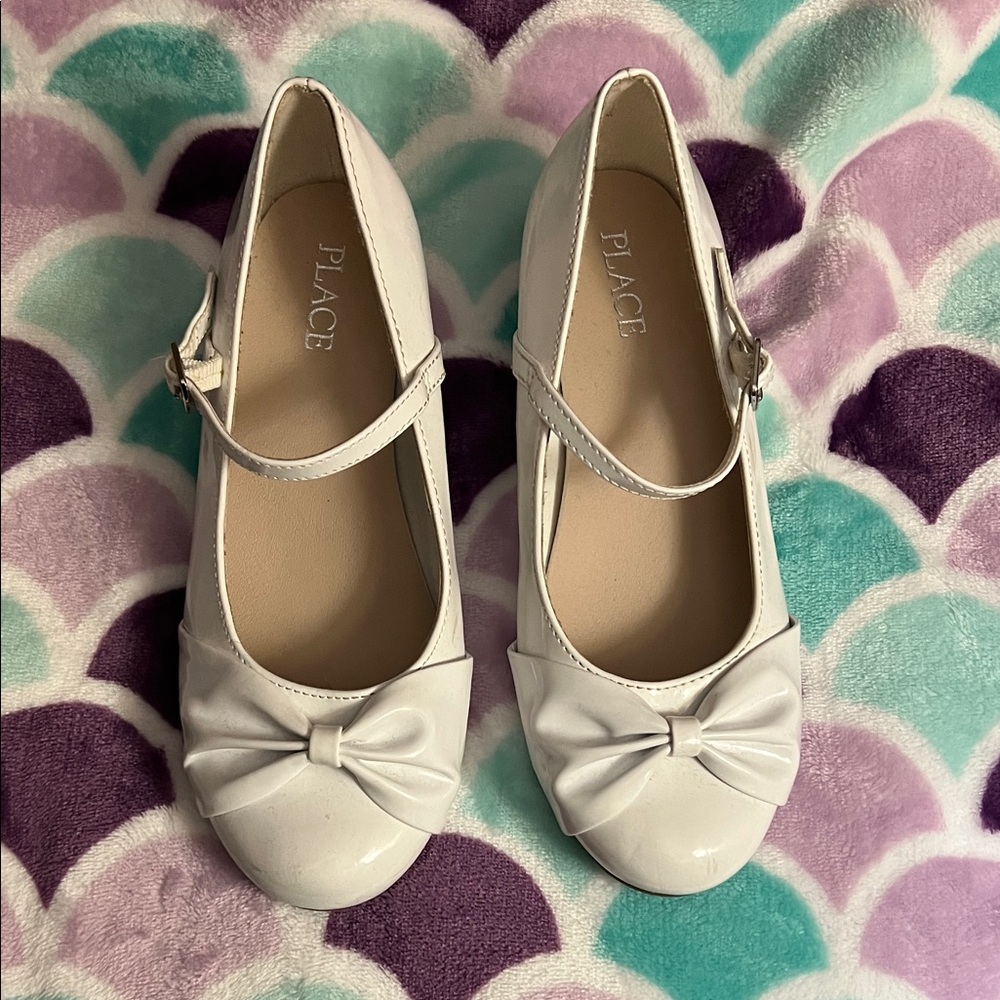 Children’s White Bow Heels